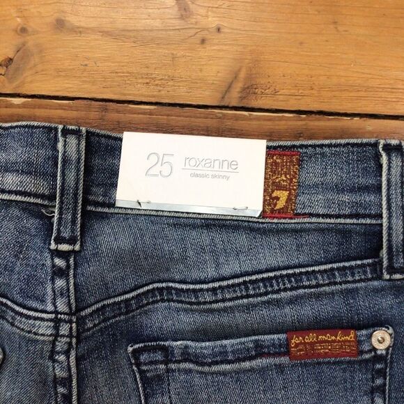 7FOR all mankind Roxanne classic ankle skinny high rise waist soft denim size 25 - Picture 11 of 11